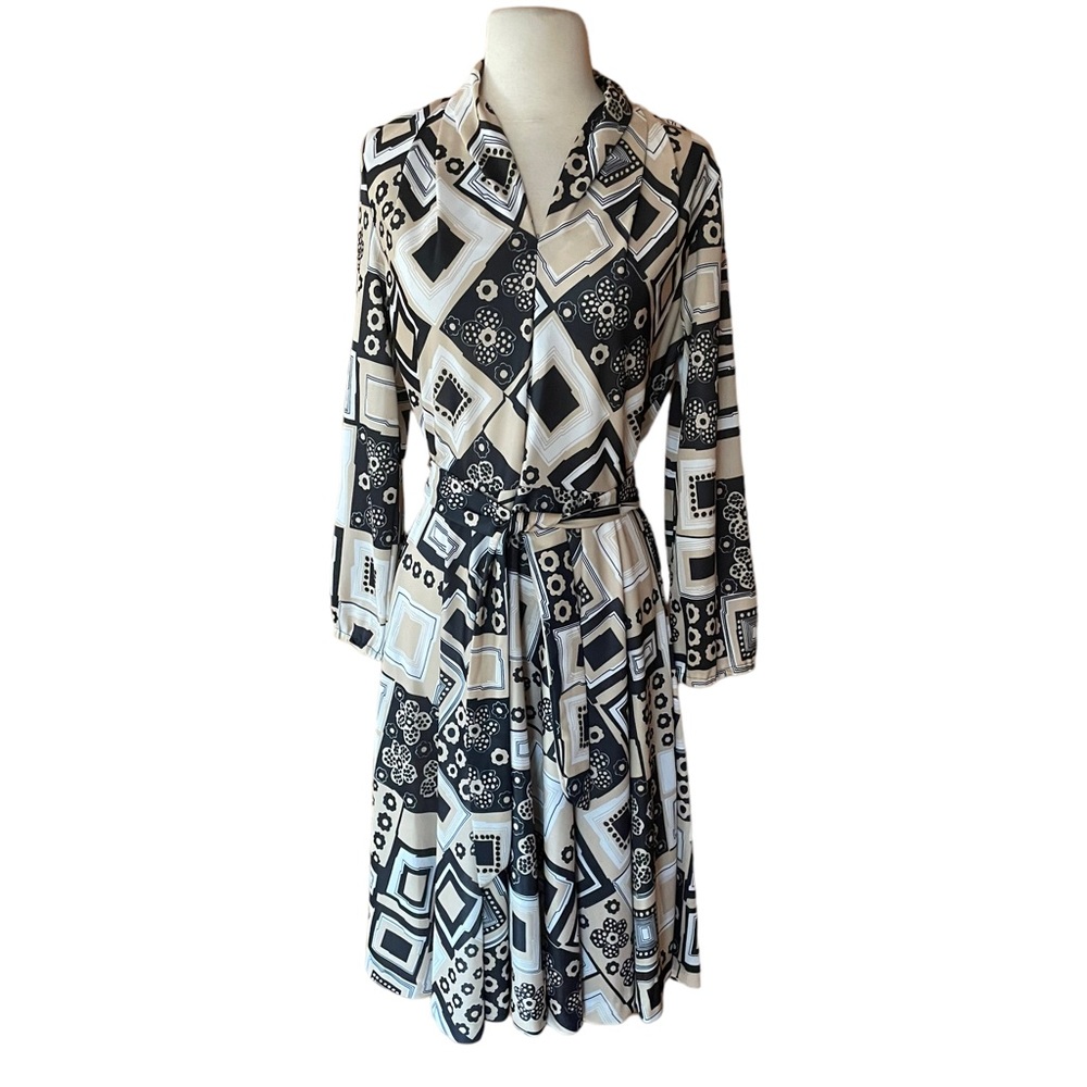 Vintage V-Neck Fit & Flare Dress